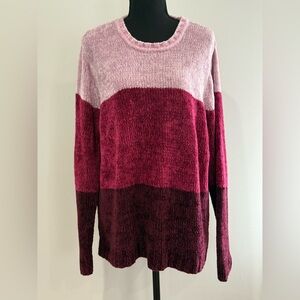 White Stag XL Colorblock Pink and Burgundy Women's Sweater733
